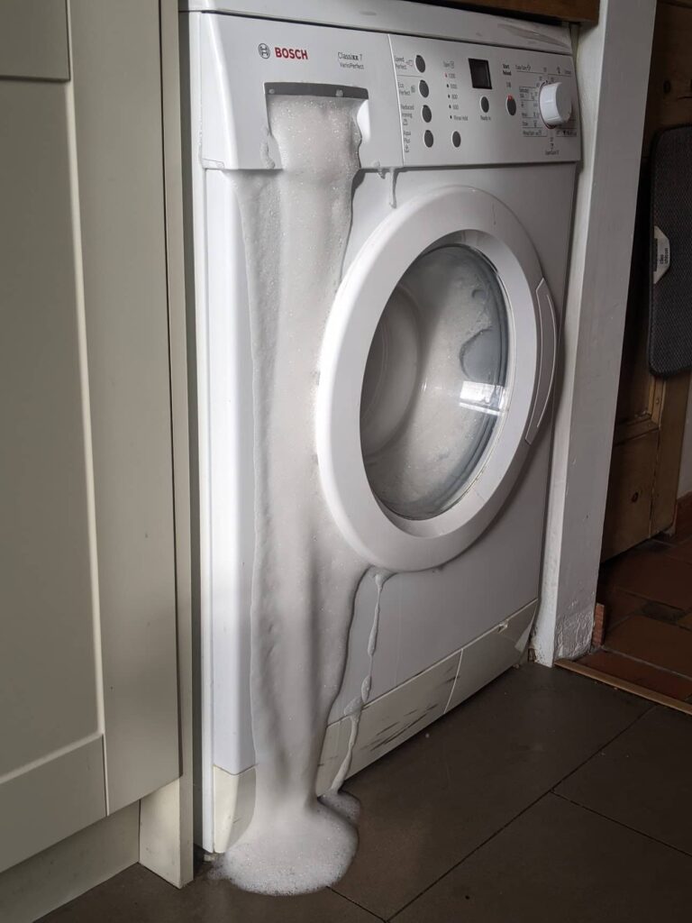 Washing machine foam explosion