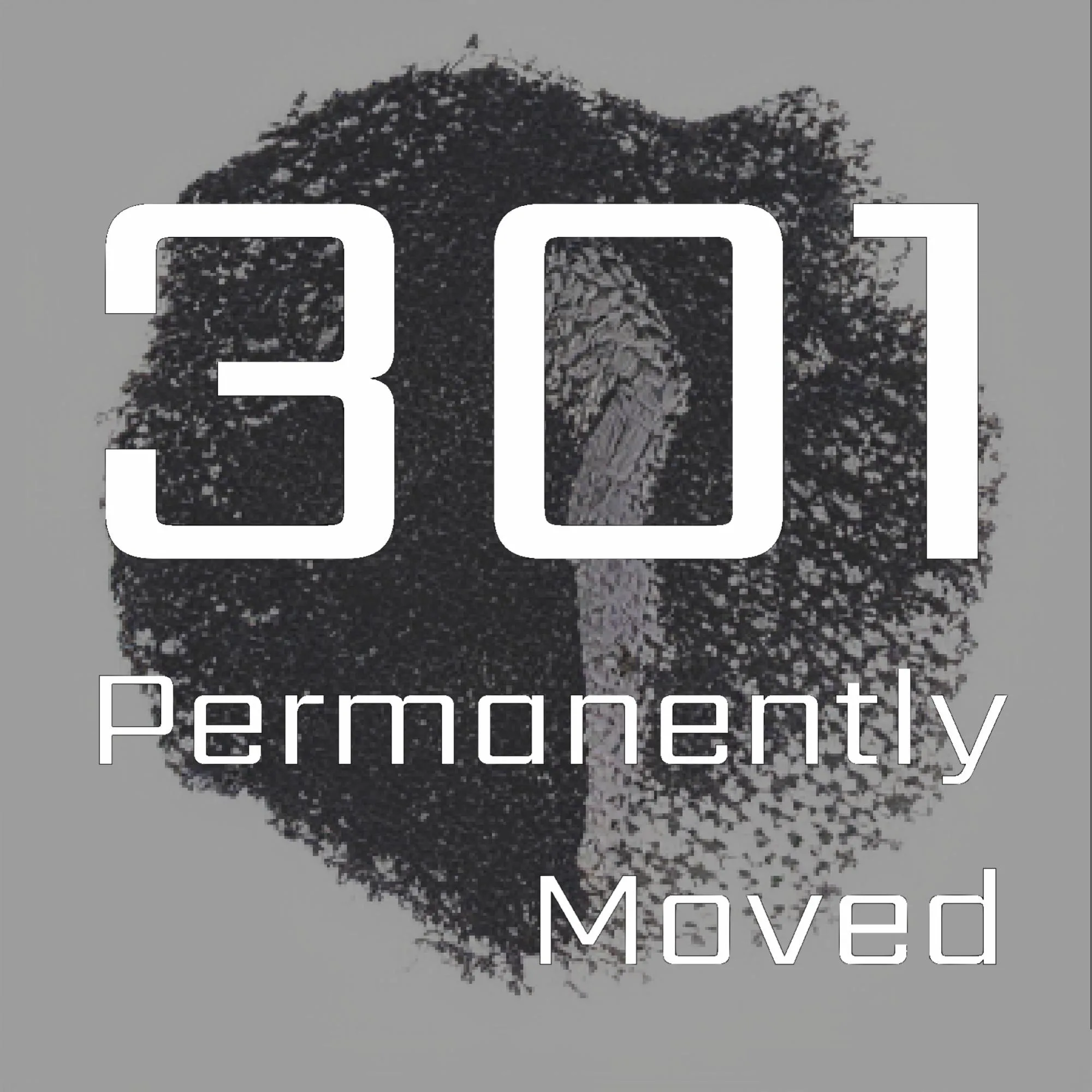 301 permanently moved podcast cover - black textured sphere with pixelated effect on grey background