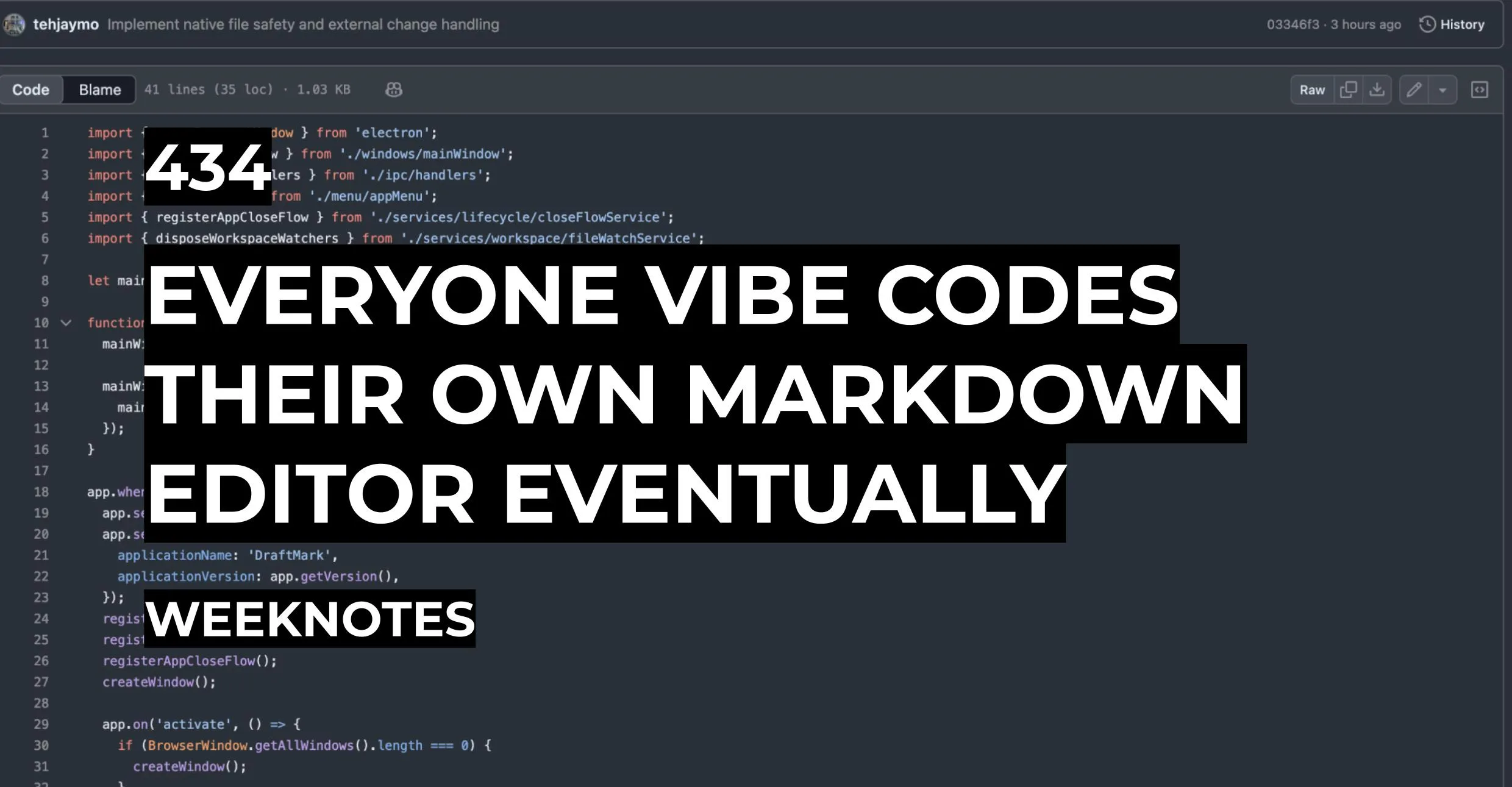Everyone Vibe Codes Their Own Markdown Editor Eventually | Weeknotes #434